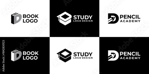 academy logo letter D vector modern, education logo design