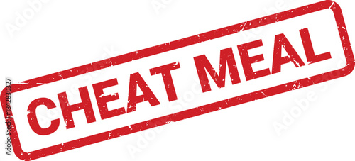Red Grunge Cheat Meal Rubber Stamp Impression on a White Background Graphic