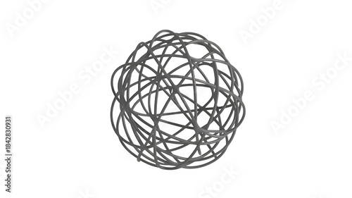 Abstract Spherical Sculpture: A close-up view of a unique spherical sculpture with a complex network of interwoven lines, demonstrating the beauty of geometric form and creative design.