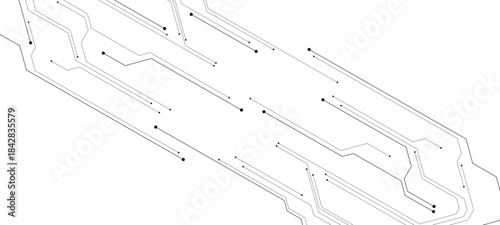 Vector Technology connected white lines and dots with electronics elements on tech bg abstract technology background	