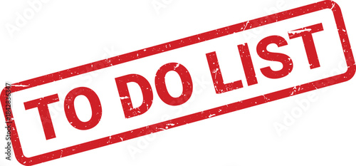 Grunge Red To Do List Rubber Stamp Planning, Organization, and Productivity Tool Image