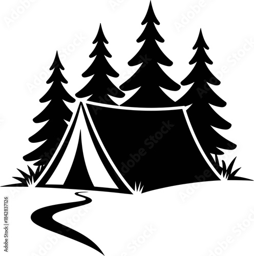 Forest Camping Tent Icon