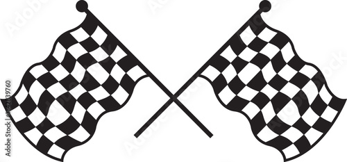 double crossed checkered racing flag vector file 