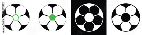 soccer ball icon, soccer ball set, football logo icon