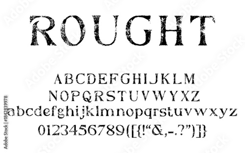 A rough serif font with organic texture and a vintage look. Includes full alphabet, numbers, and punctuation. Perfect for logos, posters, branding, labels, and retro-style designs.