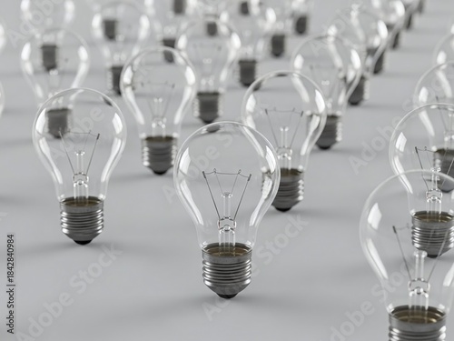 Collection of Light Bulbs on Transparent Background for Design