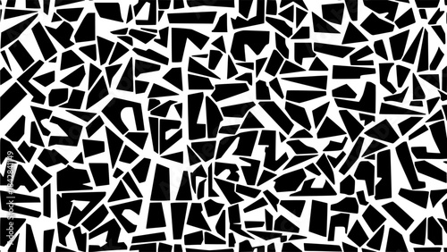 Copacabana beach sidewalk, black and white geometric artistic seamless pattern
