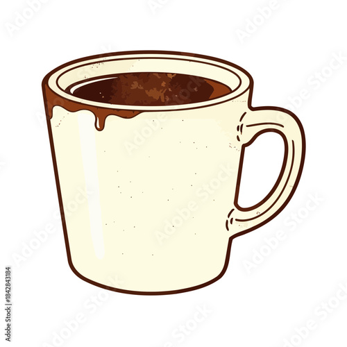 Aromatic Cup: An artful illustration capturing the simple pleasure of a warm drink, filled with rich, dark liquid