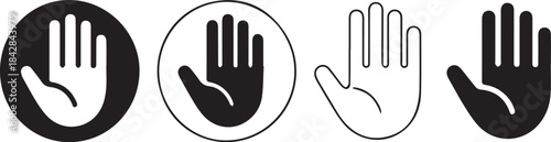 Diverse hand gestures and symbols icon set