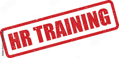 Distressed rectangle stamp featuring HR TRAINING text, signifying educational development within a company