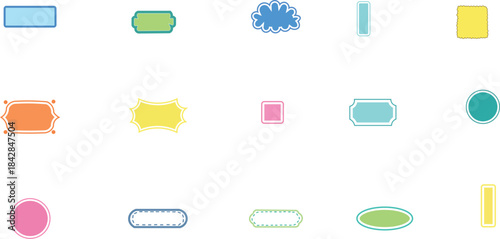 Colorful Outline Label Set