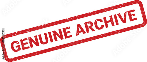 Distressed rectangular rubber stamp mark displaying GENUINE ARCHIVE for official documentation and historical preservation