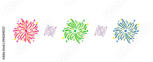 Colorful Fireworks Line Art – Celebration Decorative Icons – on Transparent Background Illustration Vector. A festive line art illustration of colorful fireworks, ideal for holiday branding ...