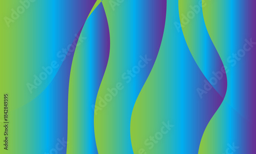 Green and blue gradient background dynamic wavy