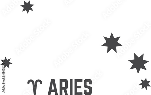 A constellation of stars with the word Aries written below it