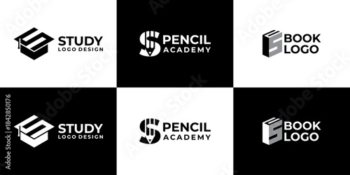 academy logo letter S vector modern, education logo design