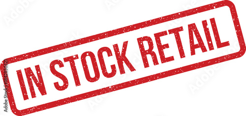 Distressed red rectangle stamp signifying current retail availability for various consumer products