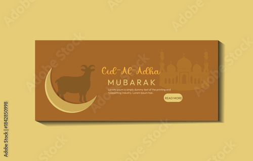 Eid al adha mubarak islamic festival social media cover template