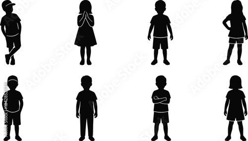 Set of Black Golf Bag Silhouettes with Clubs and Push Cart Isolated on White for Sports Design