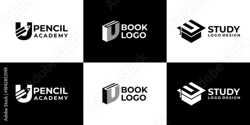 academy logo letter U vector modern, education logo design