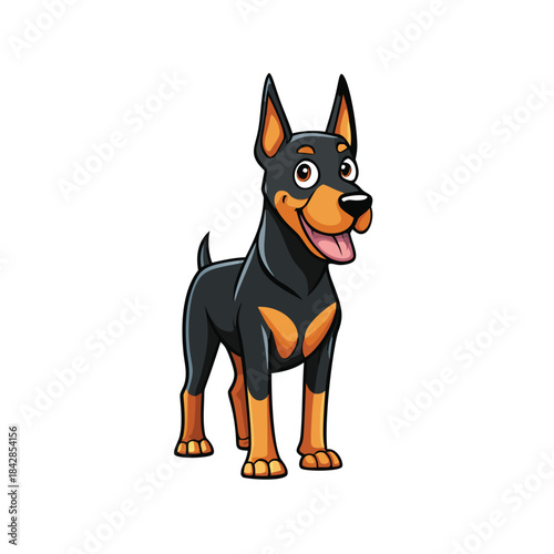Cartoon Doberman Pinscher