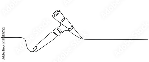 Continuous Line Hammer and Chisel Illustration Vector Showing Carpentry Tool Minimal Design