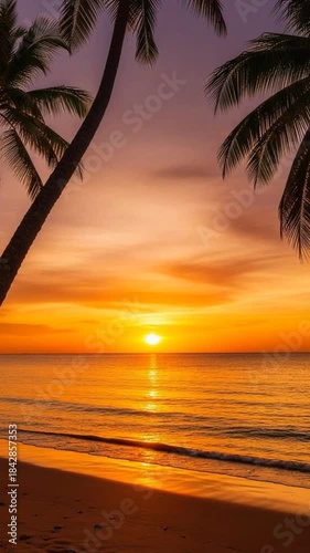 tropical beach sunset