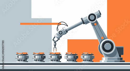 Automated precision: A depiction of robotic manufacturing and precise assembly line processes