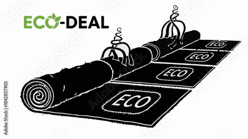 Eco-friendly material rolls for sustainable packaging and production.