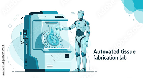Automated tissue engineering robot conducting a complex bioprinting process in laboratory setting