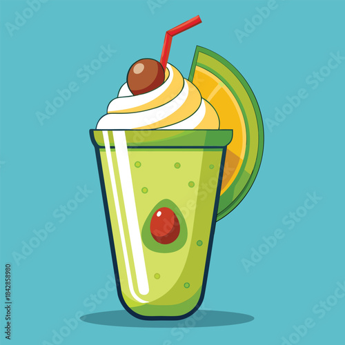 Avocado Smoothie in a Disposable Cup