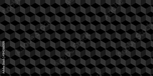 Cubic wall texture pattern. seamless cube grid hexagon technology background. Geometric pattern illustration mosaic, square and triangle wallpaper.