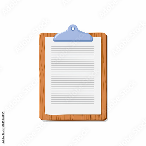 Clipboard with paper and lines of text, a classic office supply for note-taking and document management, ideal for business or educational settings