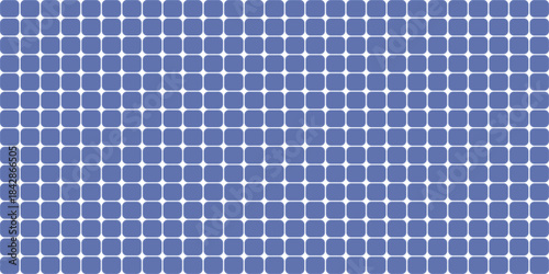 Blue pool mosaic tile pattern background for wall. Seamless bathroom or kitchen interior design with pixel ceramic. Geometric closeup with architect detail. Top bath or shower grid for indoor concept