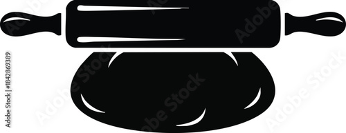 Rolling Dough A Culinary Icon in Simple Black and White for Bakers and Chefs