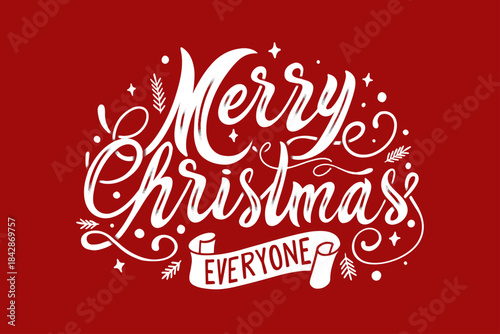 Merry Christmas and Happy New Year Background. Merry christmas design template, greeting cards, banner, poster,holiday cover. Christmas tree, ball, Merry Christmas typographic. Xmas decoration. 