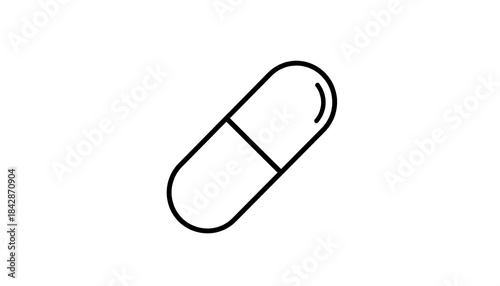 Simple outline drawing of a pill