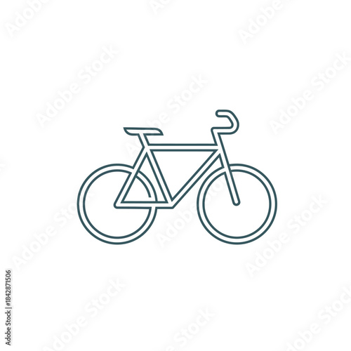 Simple outline icon of a bicycle on a white background, representing cycling and eco-friendly transport.