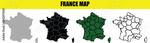 France Vector dotted world map.black halftone dotted map illustration vector,