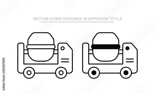 Concrete mixer truck icon