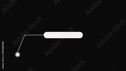 Simple HUD elements rectangle frame lines callout animation for text on black 4K video Animate a white callout for text.