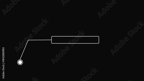 Simple HUD elements rectangle frame lines callout animation for text on black 4K video Animate a white callout for text.
