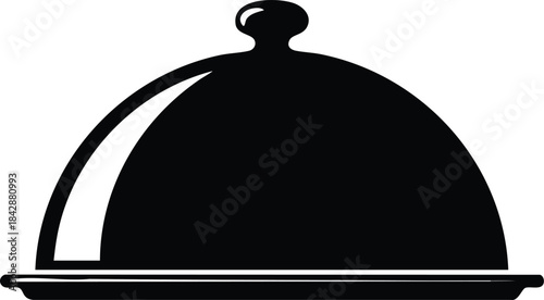 Elegant Serving Cloche Illustration for Culinary Themes