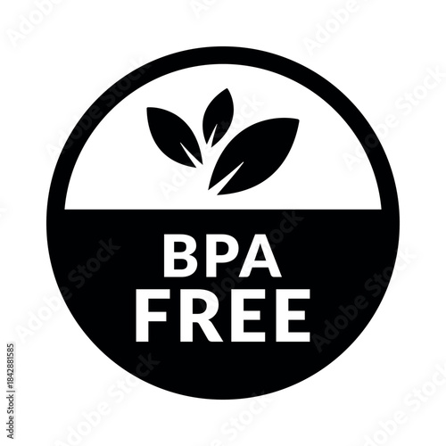 BPA free vector product label on white background. No Bisphenol or plastic free flat sign.