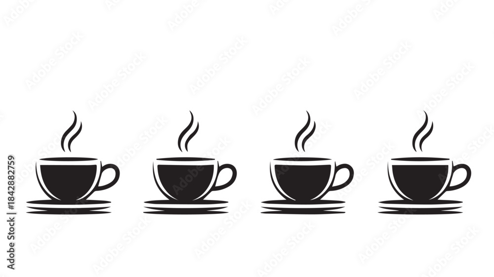 Obraz premium Collection of coffee cups with various designs and colors