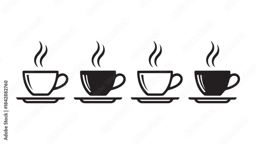Obraz premium Collection of illustrated coffee cups in various styles