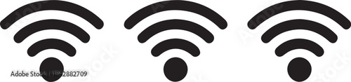 Modern wi fi signal strength icon with connectivity symbol