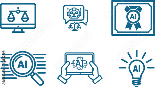 Artificial intelligence concepts in law technology and ethical discussions are creatively depicted