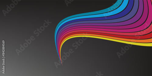 Vector colorful abstract  background illustration curvatures - Abstract rainbow colored background template