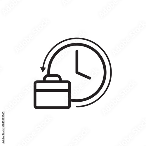 Flexible work schedule icon symbolizing flextime, time management, and adaptive hours, representing HR policy, work-life balance, employee autonomy, and operational efficiency.